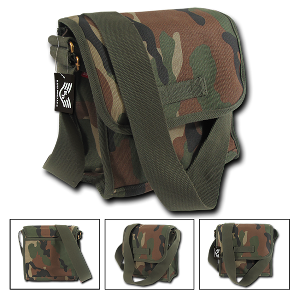 Rapid Dominance Camo Military Field Bag, Tactical Shoulder Bag, Canvas Army Bag, Camouflage - RC34