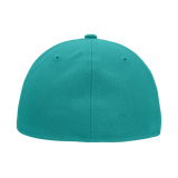 Decky RP1 - Fitted Flat Bill Hat, Retro Fitted Cap (Sizes: 7 3/8 - 7 3/4)