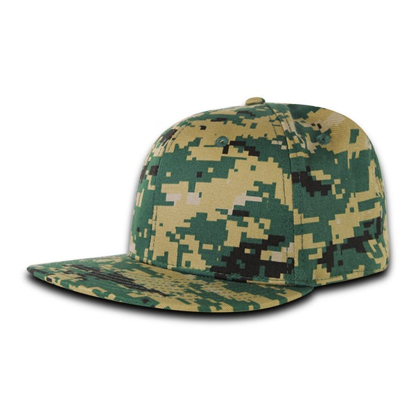 Decky RP1 - Digital Camo Retro Fitted Cap, Flat Bill Hat, Camouflage