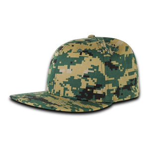 Decky RP1 - Digital Camo Retro Fitted Cap, Flat Bill Hat, Camouflage - 