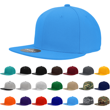 Decky RP1 - Fitted Flat Bill Hat, Retro Fitted Cap (Sizes: 7 3/8 - 7 3/4) - CASE Pricing