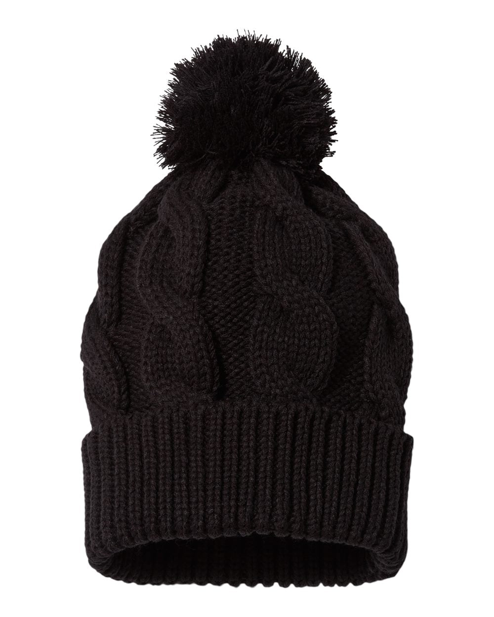Enlarged view of Richardson 141 Chunk Twist Knit Beanie with Cuff & Pom 141R