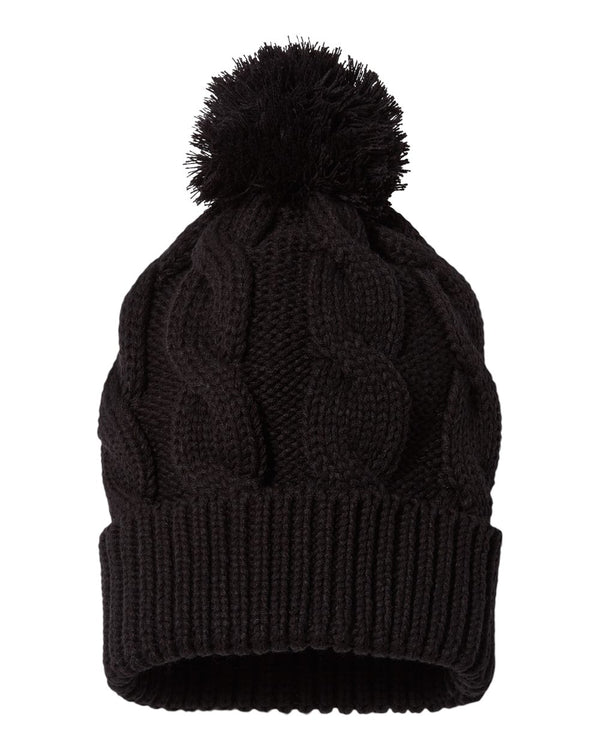Richardson 141 Chunk Twist Knit Beanie with Cuff & Pom 141R