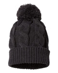 Richardson 141 - Chunk Twist Knit Beanie with Cuff & Pom - 141 - Picture 7 of 10