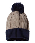 Richardson 141 - Chunk Twist Knit Beanie with Cuff & Pom - 141 - Picture 10 of 10