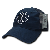 EMT Cross Trucker Hat Relaxed Mesh Baseball Cap Paramedic Star of Life - Rapid Dominance S79