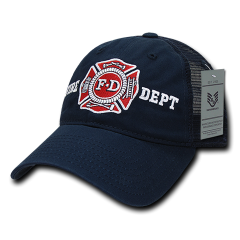 Fire Department Trucker Hat Relaxed Mesh Baseball Cap Firefighter FD - Rapid Dominance S79