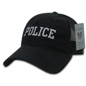 Police Trucker Hat Relaxed Mesh Baseball Cap Officer Cop - Rapid Dominance S79 - 