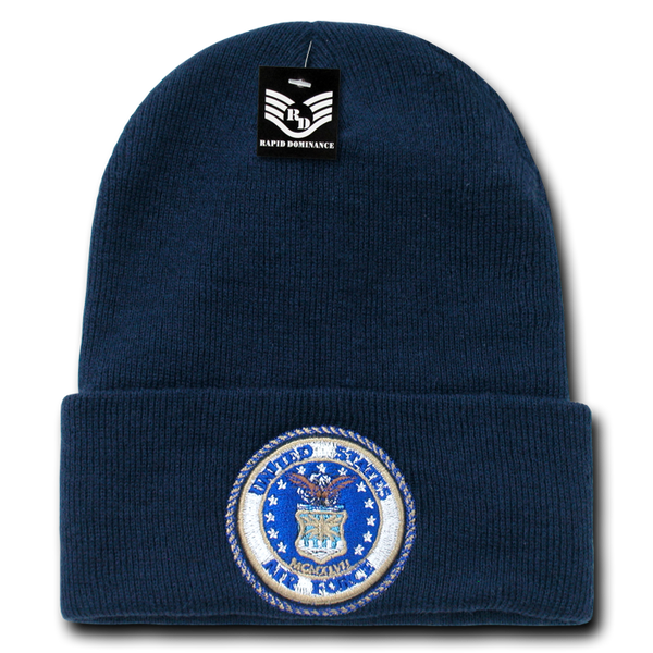 United States Air Force Beanie, Air Force Knit Cap, USAF Beanie, Air Force Emblem - Rapid Dominance S81