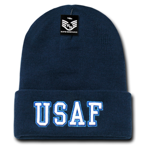 United States Air Force Beanie, Air Force Knit Cap, USAF Beanie, USAF Text - Rapid Dominance S81 - 