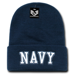 United States Navy Beanie, Navy Knit Cap, USN Beanie, Navy Text - Rapid Dominance S81 - 
