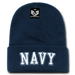 United States Navy Beanie, Navy Knit Cap, USN Beanie, Navy Text - Rapid Dominance S81