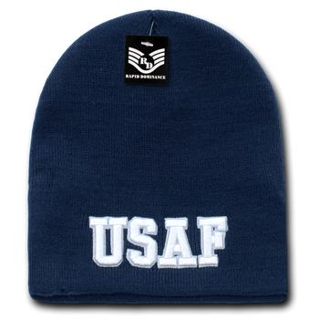 United States Air Force Beanie, Air Force Knit Cap, USAF Beanie, USAF Text - Rapid Dominance S90