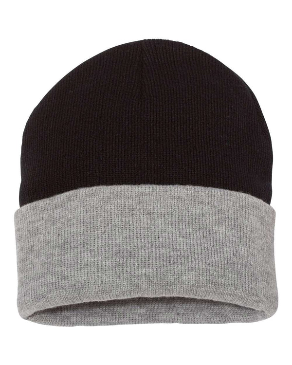 Sportsman SP12T - Colorblocked 12" Cuffed Beanie, Knit Cap