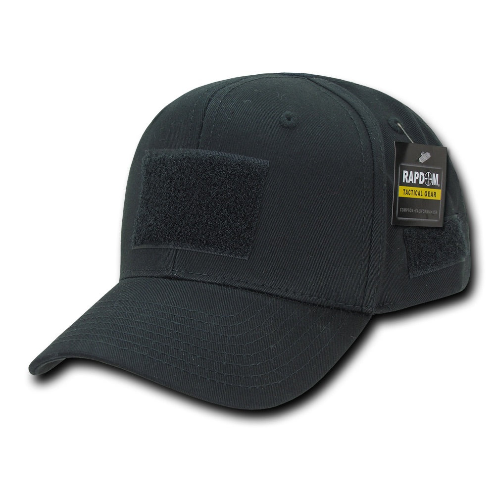 Hook & Loop Front Patch Tactical Cap, Black