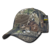 HYBRiCAM Camo Structured Tactical Hat, US Flag Cap, Tree Bark Camo - Rapid Dominance T87