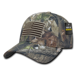 HYBRiCAM Camo Structured Tactical Hat, US Flag Cap, Tree Bark Camo - Rapid Dominance T87