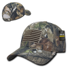 HYBRiCAM Camo Structured Tactical Hat, US Flag Cap, Tree Bark Camo - Rapid Dominance T87