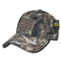 HYBRiCAM Camo Relaxed Tactical Hat, US Flag Cap, Tree Bark Camo - Rapid Dominance T89