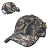 HYBRiCAM Camo Relaxed Tactical Hat, US Flag Cap, Tree Bark Camo - Rapid Dominance T89