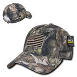 HYBRiCAM Camo Relaxed Tactical Hat, US Flag Cap, Tree Bark Camo - Rapid Dominance T89