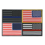 Tactical USA Flag Tactical Mini Rubber Patches, H&L Hook & Loop-Back, Velcro - RapDom T96
