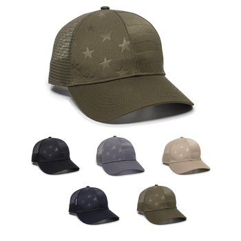 Outdoor Cap USA750M - Debossed American Flag Mesh Back Cap, Stars and Stripes - 750M