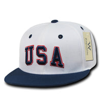 USA United States of America Hat Snapback Flat Bill Country Cap - WR101