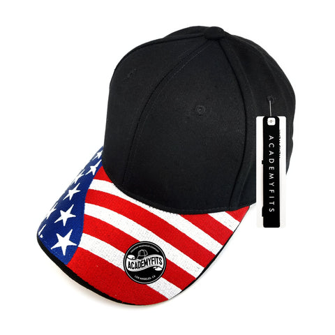 Academy Fits USA Flag Visor Snapback Hat - 2014