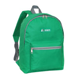 Everest Backpack Book Bag - Back to School Basic Style - Mid-Size Emerald Green