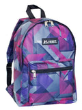 Everest Backpack Book Bag - Back to School Basics - Fun Patterns & Prints Purple/Pink Geo