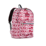 Everest Backpack Book Bag - Back to School Basics - Fun Patterns & Prints Burgundy/White Ikat