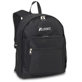 Everest Backpack Book Bag - Back to School Classic Size - Standard Black