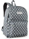 Everest Backpack Book Bag - Back to School Classic in Fun Prints & Patterns Gray/White Dot