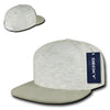 Wholesale Bulk Blank 7 Panel Heather Jersey Snapback Flat Bill Hat - Decky 1140
