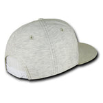 Decky 1140 - 7 Panel Heather Jersey Cap, Snapback Flat Bill Hat - Picture 3 of 3