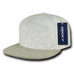 Decky 1140 - 7 Panel Heather Jersey Cap, Snapback Flat Bill Hat - Picture 1 of 3