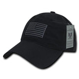 Wholesale Bulk American Flag USA Ripstop Relaxed Dad Hats - S73 - Black