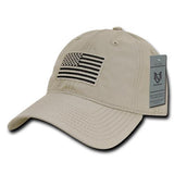 Wholesale Bulk American Flag USA Ripstop Relaxed Dad Hats - S73 - Khaki