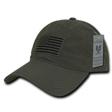Wholesale Bulk American Flag USA Ripstop Relaxed Dad Hats - S73 - Olive Drab