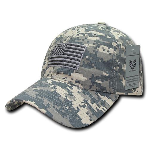 Wholesale Bulk American Flag USA Ripstop Relaxed Dad Hats - S73 - Digital Camo