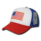 Wholesale Bulk American Flag USA Trucker Foam Mesh Hat - A10 - Red/White/Blue