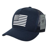 Wholesale Bulk American Flag USA Trucker Mesh Cap - A12 - Navy