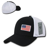 Wholesale American USA Flag Aero Foam Flex Hats - A08 - Black