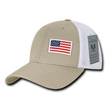 Wholesale American USA Flag Aero Foam Flex Hats - A08 - Khaki