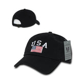 Wholesale Bulk American USA Flag Classic Dad Hat - A032 - Black