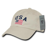 Wholesale Bulk American USA Flag Classic Dad Hat - A032 - Stone
