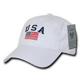 Wholesale Bulk American USA Flag Classic Dad Hat - A032 - White