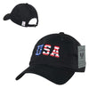 Wholesale Bulk American USA Flag Letters Dad Hat - A033 - Black