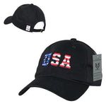 America USA Flag Letters Dad Hats - A03-USA5
